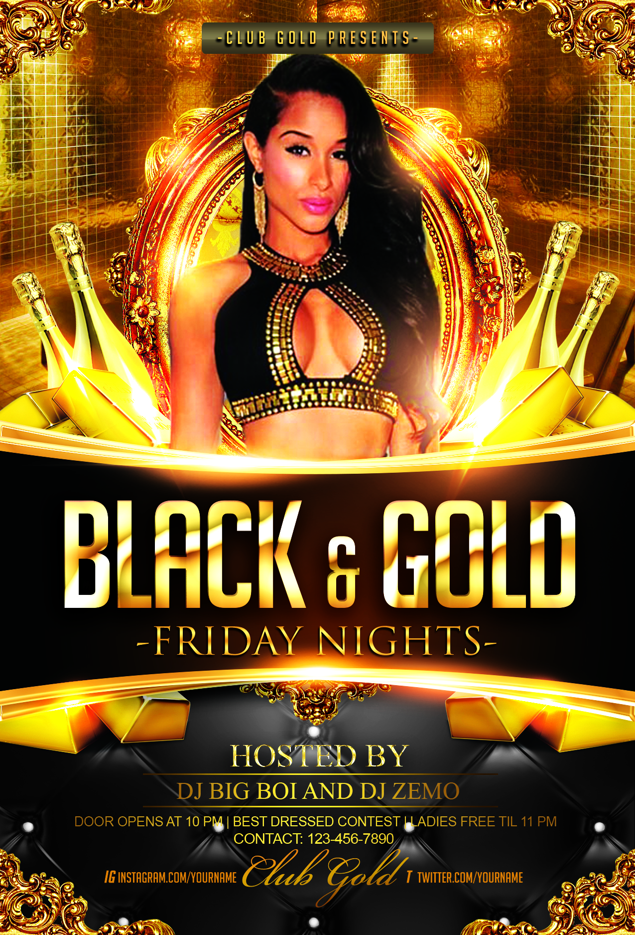 Black and Gold Flyer Template