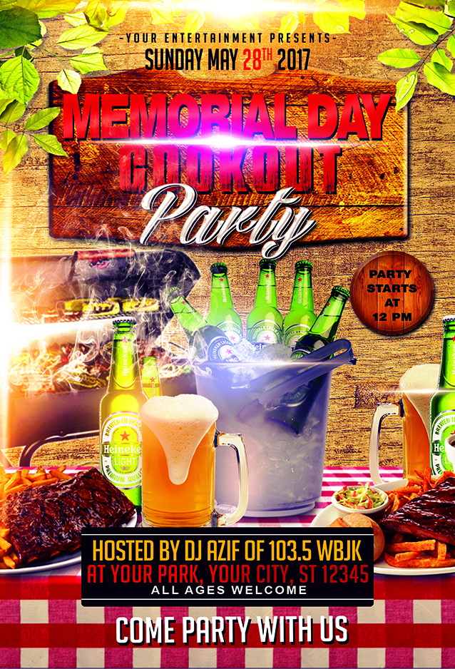 Memorial Day Cookout Flyer Template