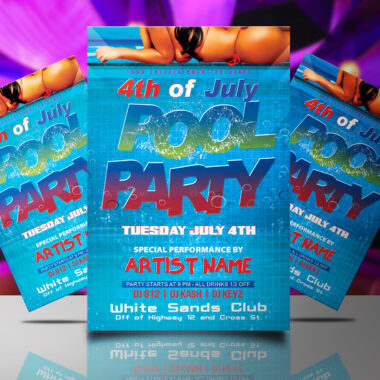 4th of July Pool Party Flyer Template