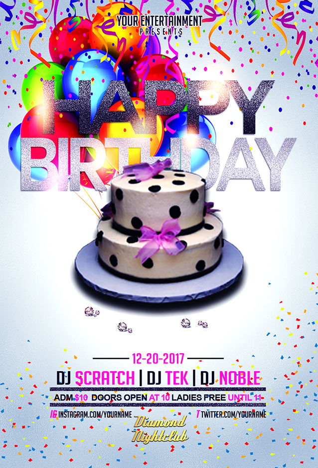  Happy Birthday Flyer Template  Streetz Myestro Beats