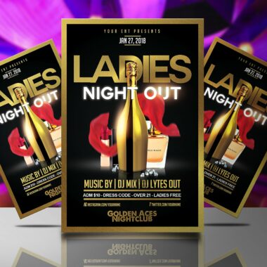 Ladies Night Out Gold Flyer Template