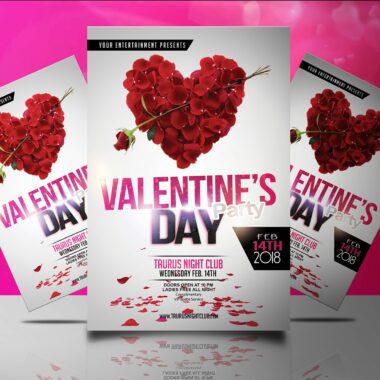 Valentine's Day Party Flyer Template